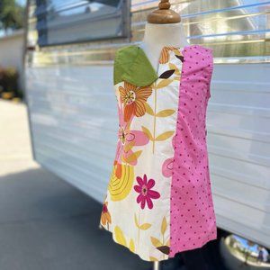decaf plush pink polka floral a-line toddler dress